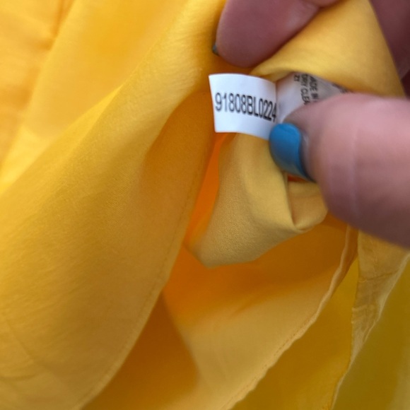 ANTONIO MELANI NWT Size M Yellow Relaxed Fit Balloon Sleeves Dressy Blouse - Picture 8 of 12